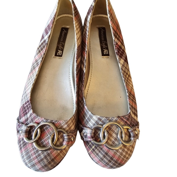 American Eagle plaid casual flats size 8 - Picture 3 of 4
